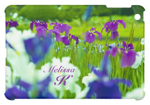 Beautiful Purple Violet Indigo White Irises Garden iPad Mini Case